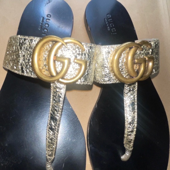 AUTHENTIC double G Gucci leather slides size 38 - Picture 2 of 11